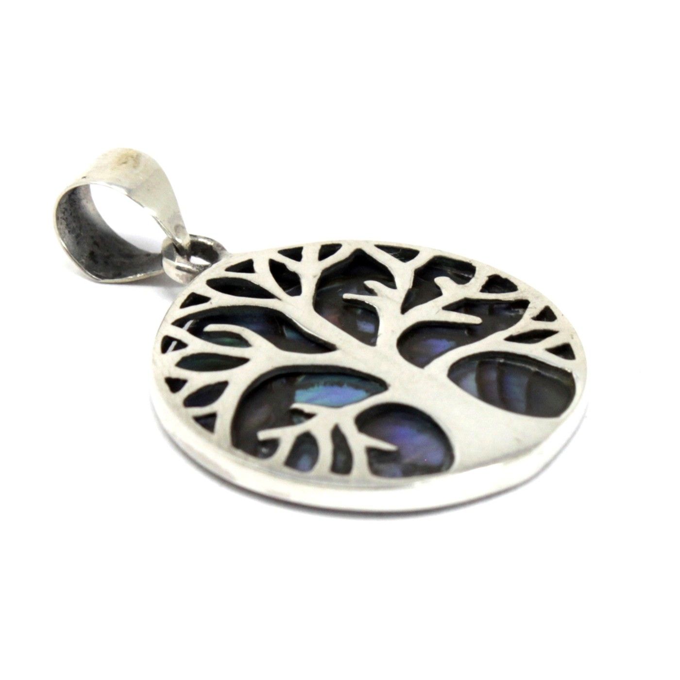 Colgante de Plata Árbol de la Vida 22mm - Abulón - Imagen 3